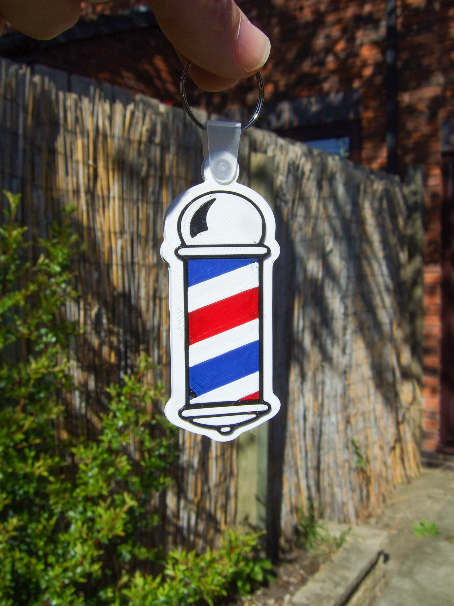 Barber Pole NFC Keyring